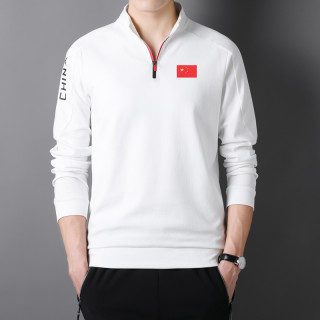 中国队外套体育足球训练服长袖运动T恤套头武术教练国旗国服卫衣