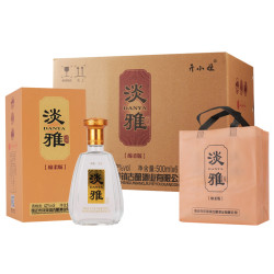 告辞淡雅酒浓香型42/52度白酒500ml*6瓶礼盒装粮食酒送礼品袋42度