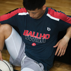 ballho新款运动篮球短袖撞色夏季美式t恤男圆领健身跑步透气速干