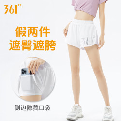 361° 瑜伽女晨跑步高腰提臀显瘦健身宽松防走光外穿休闲运动短裤
