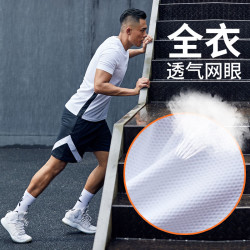 维特客薄款运动套装男休闲短袖速干跑步健身训练宽松网球服5254