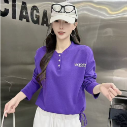 春季休闲运动宽松套头女士洋气韩版显瘦卫衣030