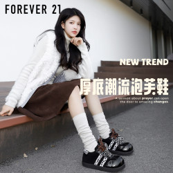 F21大头黑色网红德训鞋女款泡芙鞋2025厚底女鞋内增高软底不累脚