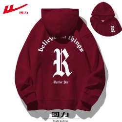 回力 红色2026马年男女宽松连帽卫衣情侣款帽衫春秋冬季运动服衫