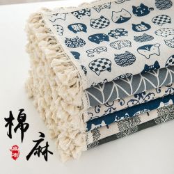 学生桌布大气棉麻高级感北欧风网红少女心格子茶几餐桌高档书桌垫