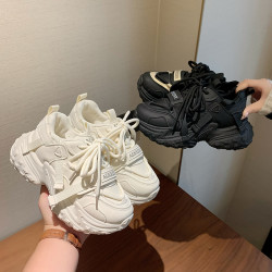厚底透气高帮老爹鞋女鞋2026春夏季新款百搭软底增高运动鞋女9905