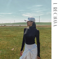 LRECNAVA芮柯纳未 裸感弹力紧身高领百搭运动健身瑜伽打底长袖