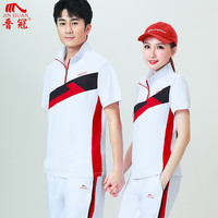 晋冠 薄款夏季短袖女速干立领运动演出服情侣广场舞佳木斯团体套装