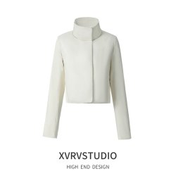 XVRV2026新款立领运动保暖轻薄短款瑜伽外套修身跑步棉服女
