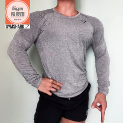 英国GYMSHARK VITAL幻影长袖男美式运动修身弹力健身训练紧身t恤