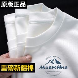 2024重磅新疆纯棉短袖t恤男女同款白色打底衫ins夏季大码半袖上衣