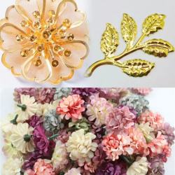 手工diy材料古风配件宫花叶子绣球花