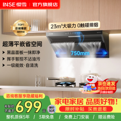 樱雪 侧吸式抽油烟机 爆炒大风量大吸力家用厨房电器吸油烟机 一级能效C2系列黑色 超薄平嵌