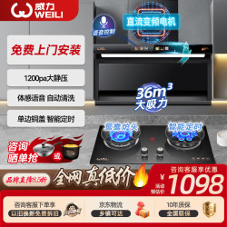 威力 抽吸排油烟机家用大吸力一级能效变频上门安装顶侧双吸油烟机燃气灶烟灶套装 9