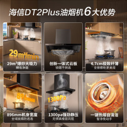 海信 欧式抽排吸油烟机变频29立方大吸力家用上门安装1300Pa纤薄自清洁CXW-300-DT2Plus