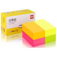 deli 得力 9084 荧光色便利贴 小号 混色 1200装