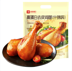 良品铺子 高蛋白去皮鸡腿 2口味8袋 600g 折3.23元一个