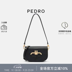 Pedro 牛皮马鞍包ICON系列单肩包斜挎包女包PW2-75210151 黑色（金色五金） XS
