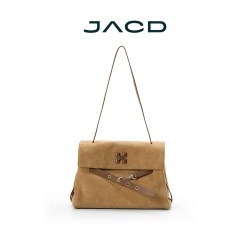 JACD 复古真皮托特包包女麂皮包通勤包斜挎包