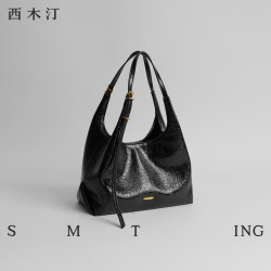 SMTING HOME 风影 单肩包设计感小众2026新款腋下包女款包包大容量托特包 午夜黑 小号