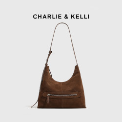 CHARLIE&KELLI 轻奢包包女包2026新款通勤包简约单肩斜挎包休闲托特包生日礼物女 棕色