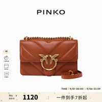 PINKO 女士通勤人字纹斜挎包链条包豆腐包104550A26Z L19Q