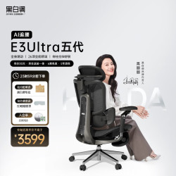黑白调 E3 Ultra 五代AI追腰 人体工学椅 曜石黑