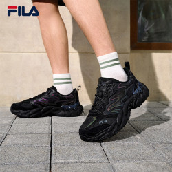 FILA 蕨草鞋3代 透气网面 黑/城堡灰-BC 41码 休闲运动鞋