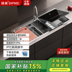碟美 x5+加大550水槽洗碗机水槽一体全自动家用嵌入式免安装小型洗炒锅大容量除菌烘干可洗水果蔬菜