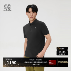 KOLON SPORT 户外休闲衣 男士持续凉感UPF40+ CARVICO冲孔POLO LHPT6MN099-BK 黑色 L 175/96A