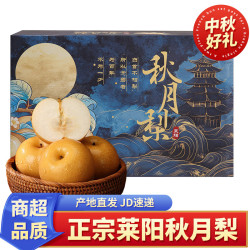 泽华果品 山东正宗莱阳羊脂秋月梨  秋月梨礼盒净重4.5斤8个 源头直发