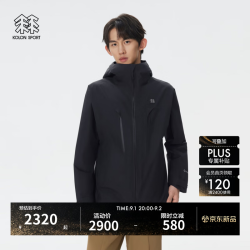 KOLON SPORT 户外防水夹克 男子透湿WINDCHASER GTX 2L冲锋衣2级 LHGJ5AN035-BK 黑色 2XL 185/104A
