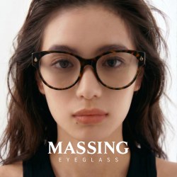 massing猫眼圆框显脸小玳瑁色小火苗防蓝光近视眼镜DP-006