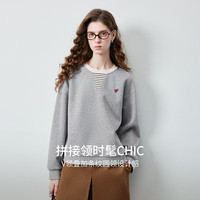 初语 假两件卫衣 学院运动风（多色可选）