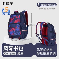 卡拉羊 新款中学生书包减负护脊防下坠男初高中生书包超轻女背包