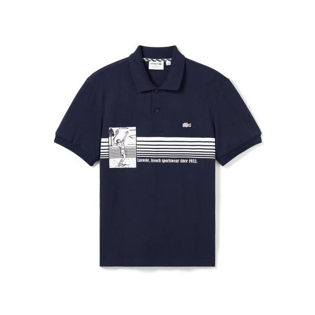 LACOSTE 法国鳄鱼男装春夏百搭印花纯棉短袖男T恤Polo衫男士商务通勤