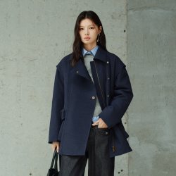 艾莱依 鹅绒服 交叠门襟 短款 女士羽绒服
