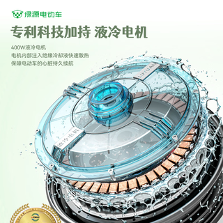 绿源 液冷电机 48V21Ah铅酸电池 清新绿 电动自行车