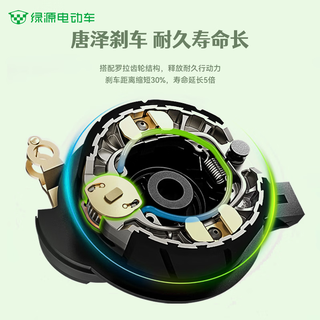绿源 液冷电机 48V21Ah铅酸电池 清新绿 电动自行车
