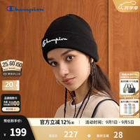 Champion 冠军秋季新款冠军针织帽男女情侣休闲通勤冷帽潮流时尚 黑色 均码