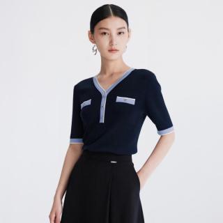 限尺码：CADIDL 名媛香风简约舒适短袖针织衫女上衣
