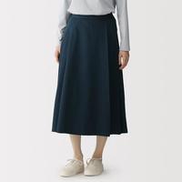無印良品 MUJI 无印良品 女式 高密度 斜纹 抽褶宽摆裙半身裙子女装女款春夏