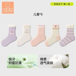 女童袜子儿童秋季薄款抗菌花边袜女孩春秋棉柔袜高筒袜女宝宝棉袜