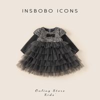 insbobo 女童连衣裙冬季新款2026女宝周岁礼服女孩绝美小裙子冬装