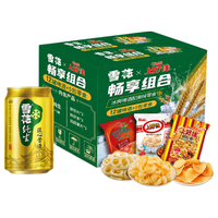 雪花 匠心营造纯生啤酒 330ml*12听+上好佳40g*5袋 组合装