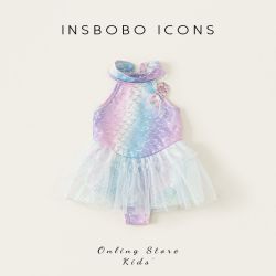 insbobo 宝宝泳衣夏季新款女宝美人鱼游泳衣女童泳装洋气夏日童装
