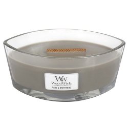 WoodWick 椭圆形香薰蜡烛 453g沙滩浮木香 木芯爆裂声 室内香氛礼物