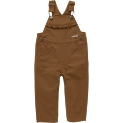 Carhartt 儿童 CM9757 帆布褶皱前背带裤 - 女孩, Carhartt 棕色