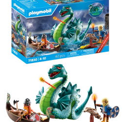 PLAYMOBIL 维京与海洋怪物益智玩具 4 Years Imaginative Toy 龙公仔和维京船创意促进玩具 71830