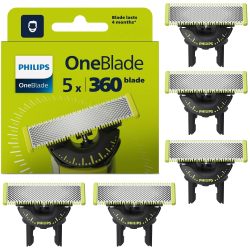 【超市专属上新】Philips 飞利浦 OneBlade 原装 360 刀片适合所有 OneBlade 和 Pro 型号正品 Philips 飞利浦 5 件装(型号 QP450/50)